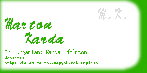 marton karda business card